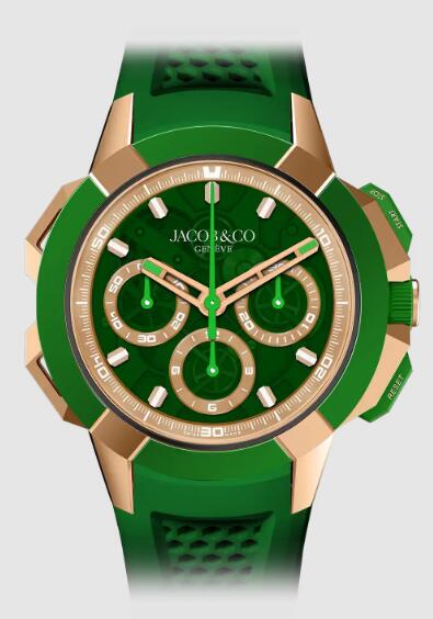 Jacob & Co EC440.43.AB.AA.A epic x chrono 44mm tri-compax green replica watch